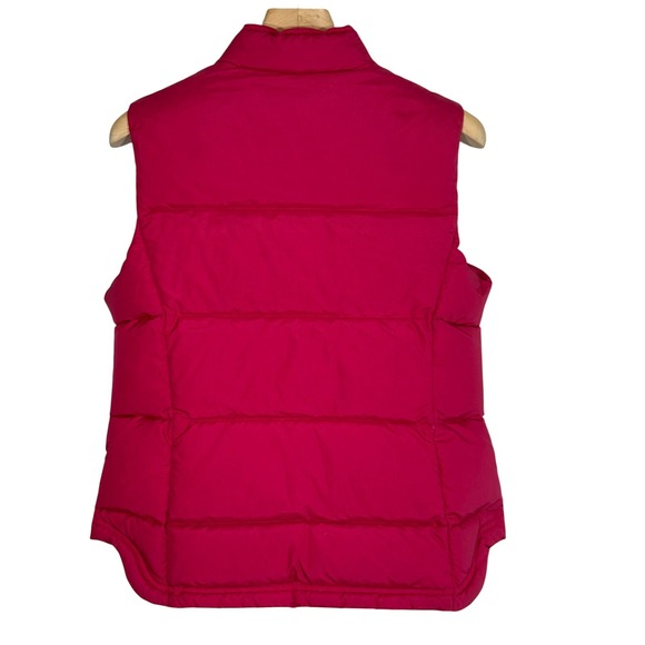 J.Crew Down Puffer Vest Womens Medium Pink Quilted Zip Button Preppy - Picture 3 of 15